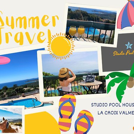 Studio Pool House Vue Mer Panoramique Amazing Sea View Wifi Linge Linen Inclut Aircondition Ла Кроа Валмер Екстериор снимка