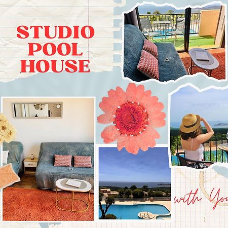 Studio Pool House Vue Mer Panoramique Amazing Sea View Wifi Linge Linen Inclut Aircondition Ла Кроа Валмер Екстериор снимка
