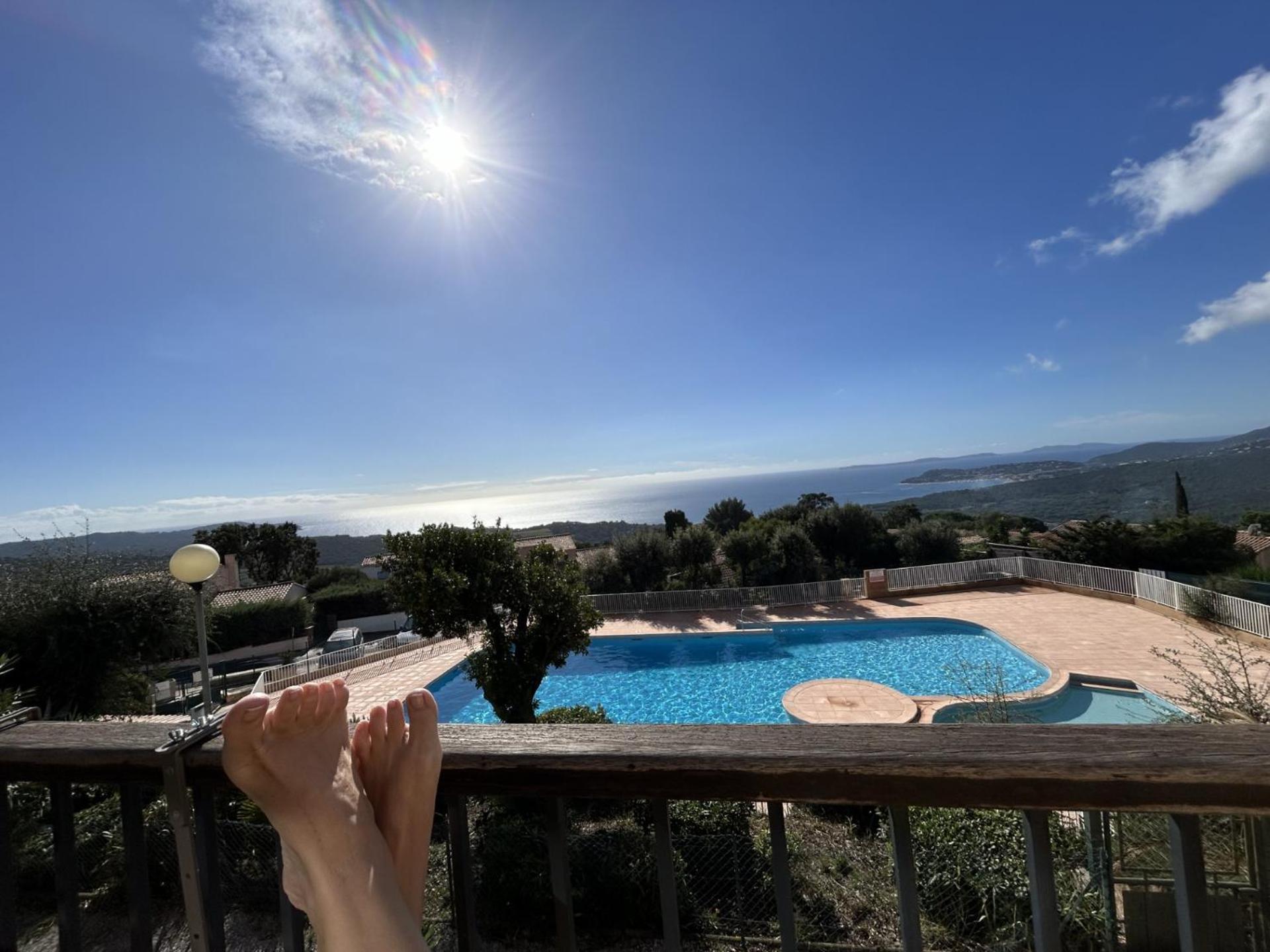 Studio Pool House Vue Mer Panoramique Amazing Sea View Wifi Linge Linen Inclut Aircondition Ла Кроа Валмер Екстериор снимка