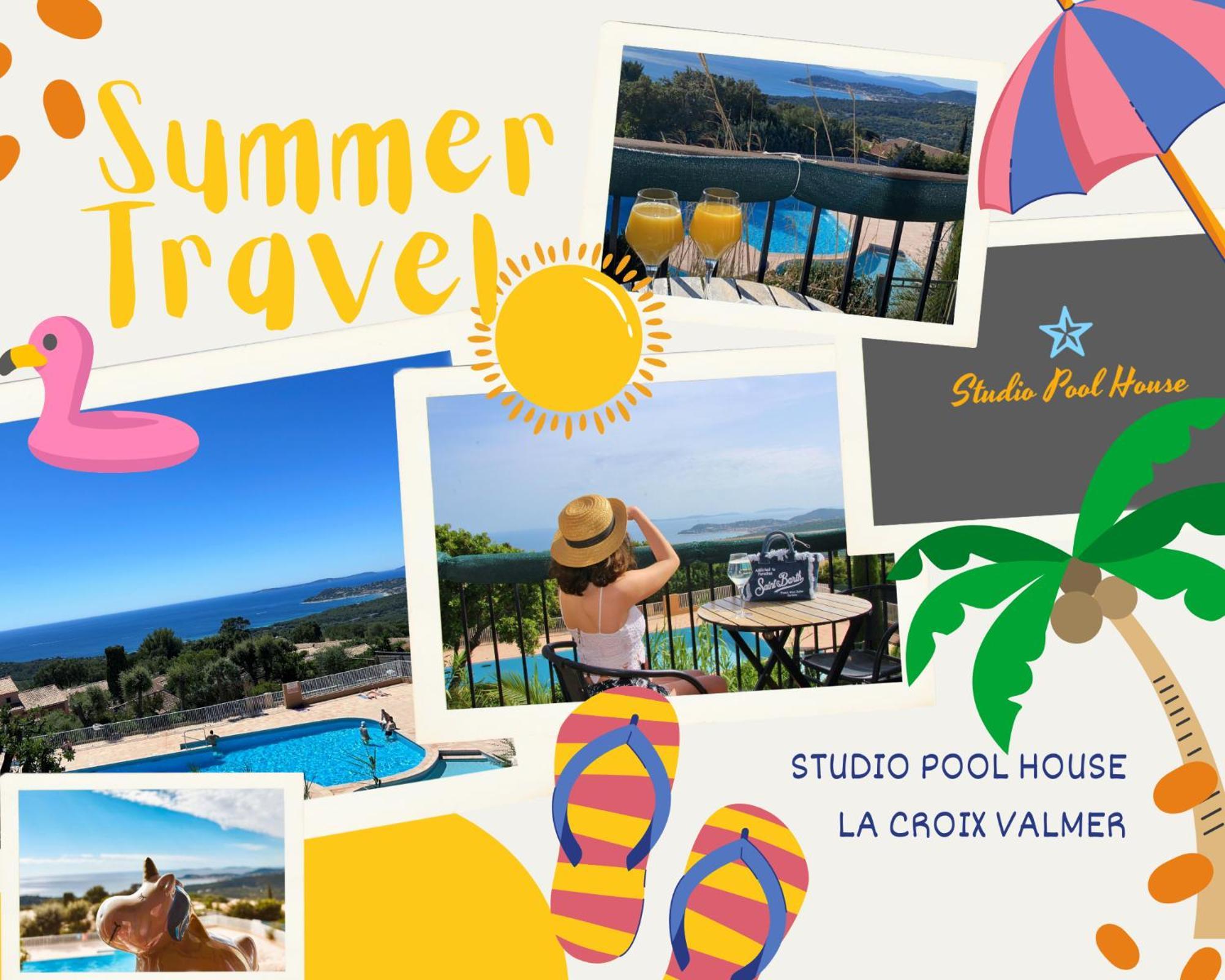 Studio Pool House Vue Mer Panoramique Amazing Sea View Wifi Linge Linen Inclut Aircondition Ла Кроа Валмер Екстериор снимка